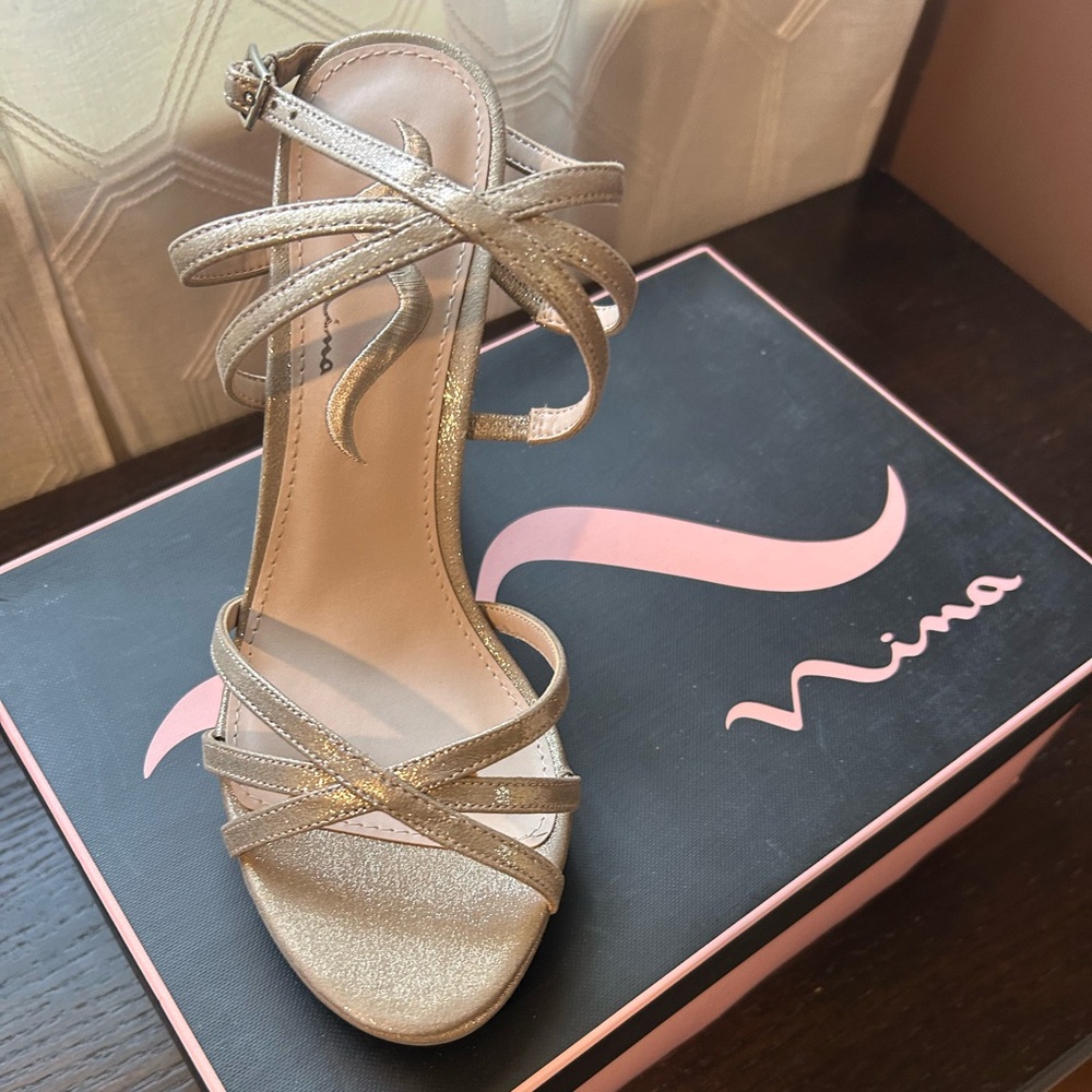Nina Women's Elegant Gold Heels